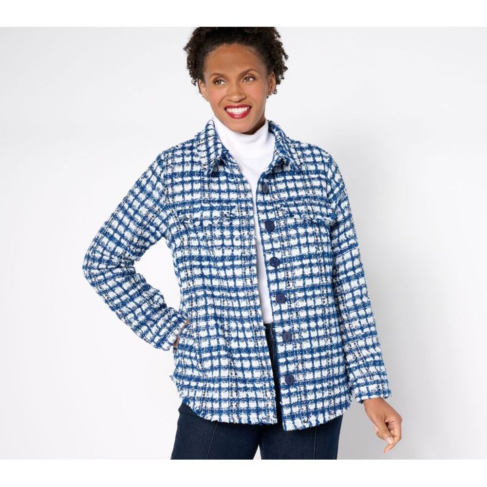 Belle by Kim Gravel Women's Jacket Sz XL Girl Boss Boucle Multi-colored
